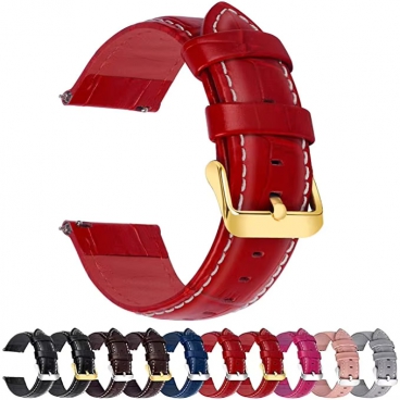 2021 High Quality Genuine Leather Watch Strap Custom Genuine 22mm Colored Leather Watch Strap Luxury