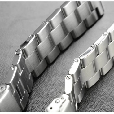 Oem Odm Custom 22mm 24mm Stainless Steel Watch Engraved Band Bracelet Watch Strap for Mechanical Watch Butterfly Buckle
